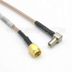 RG316 Thermax 6.5 inch Cable Assembly SMA Male to Right Angle Reverse Polarity MCX (NOS)