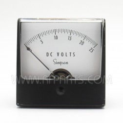 Simpson DC Volts Panel Meter 0-25 Volts (Pull)