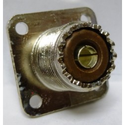 SO239 UHF Female 4 Hole Chassis Mouint  Connector, Nickel / Bakelite, Amphenol (Old Version)