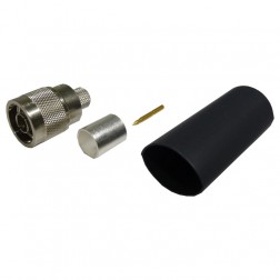 TC-400-NM-75/50 Times Microwave Type-N Male Crimp Connector 75 Ohm with 50 Ohm Interface (NOS)
