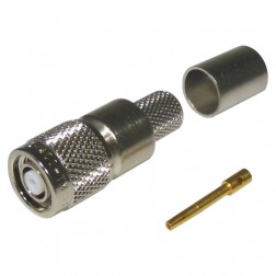 TC400TMRP Times Microwave Reverse Polarity TNC Male Crimp Connector with Knurled Nut and Solder Center Pin