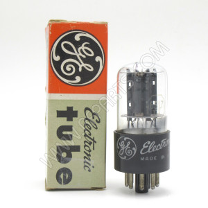 6SL7GT GE Hi-Mu Twin Triode Black Plate Audio Tube (NOS)