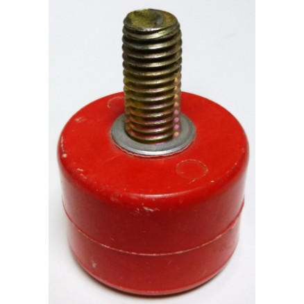 1603T-RED Standoff Insulator, 1.385" L x 1.75" Dia., Red, with Post, Glastic