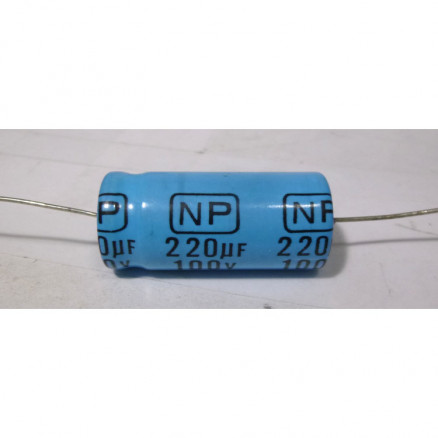 220-100A Electrolytic Capacitor, 220uf 100v, Axial Lead, Xicon