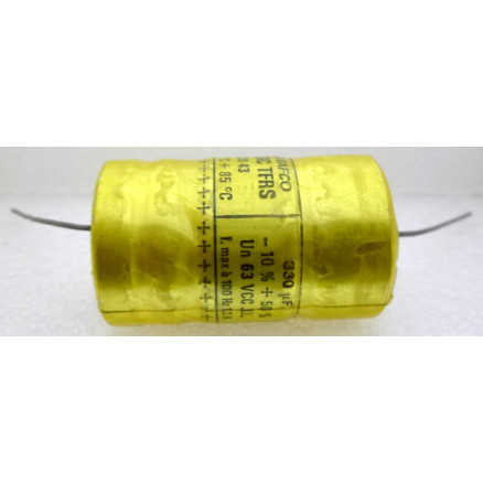 330-63A Electrolytic Capacitor, 330uf 63v Axial Lead, SIC SAFCO