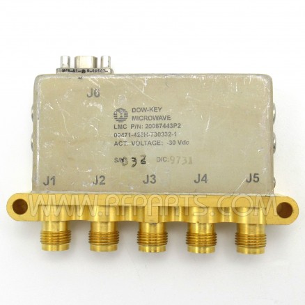 426H-730332-1 Dow Key Pulse Latching DC-1.6-1.7GHz TNC Female 5 Port Switch (Pull)