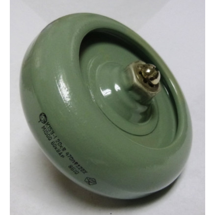 470-20  Doorknob Capacitor,  470pf 20KV, 20%, Russia