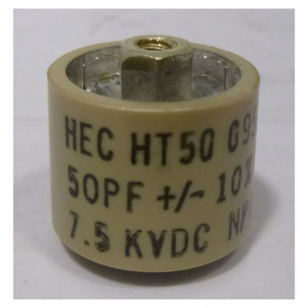 HT50 Ceramic Doorknob Capacitor 50pf 7.5kv 10% (Pull)