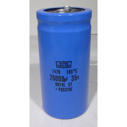 747D Nippon Chemicon Electrolytic Capacitor 20000uf 35v Computer Grade 105 °C (NOS)
