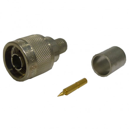 82-4426-1001 Type-N Male Crimp Connector, Straight, Knurled Nut, (Industrial Version) Cable Group: E, APL