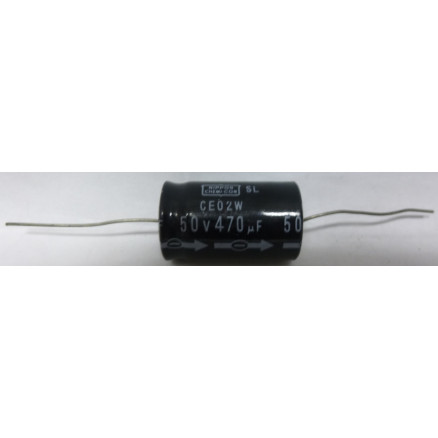 470-50A  Nippon Chemicon Axial Lead Electrolytic Capacitor 470uf 50v 
