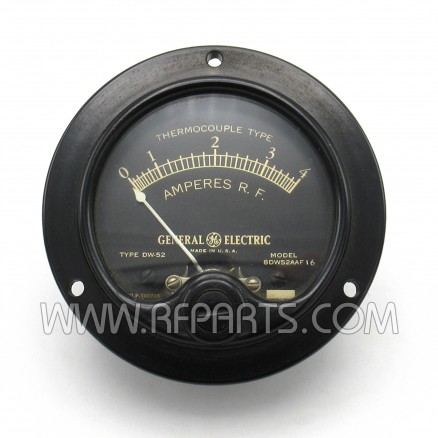 DW-52 GE Vintage 0-4 R.F. Amperes Meter (NOS)