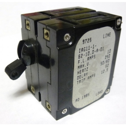 IAG11-1-62-10 Circuit Breaker, Dual AC, 10a, Airpax