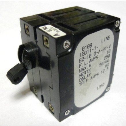 IEG11-1-62-10 Circuit Breaker, Dual AC, 10a, Airpax
