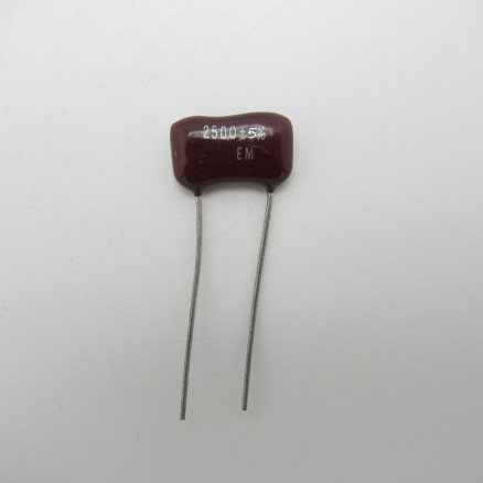 DM19-2500 Mica capacitor,  2500pf, 500v, 5%, Emeco