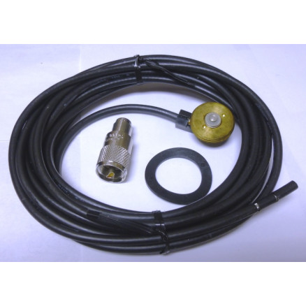 LPM-004  NMO Mount / Cable Assembly, 16 foot RG58 with NMO mount and PL259 Connector, Anteco