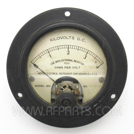 Model 301 Weston Kilovolts D.C. Panel Meter 0-4KV (Pull)