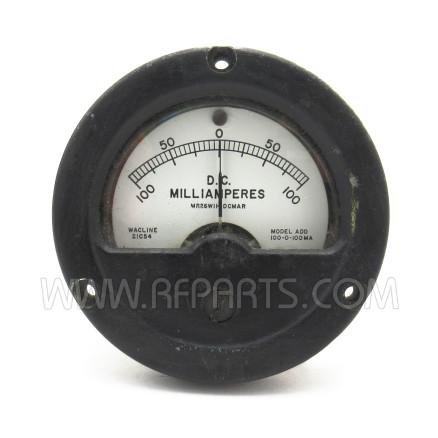 Model ADD Vintage Marion D.C. Milliamperes Panel Meter 100 - 0 -100mA (Pull)