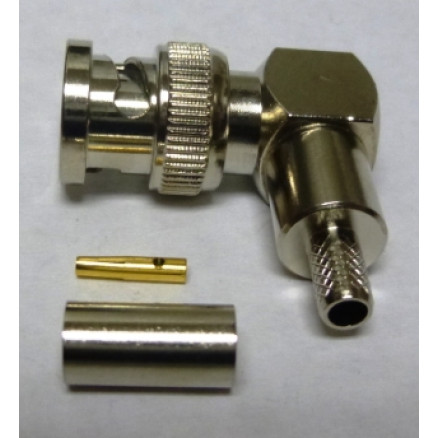 PE4730 Reverse Polarity Right Angle BNC Male Crimp Connector, Cable Group: C. PE