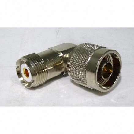 RFP7330-RA Type-N Male to UHF Female Right Angle Between Series Adapter