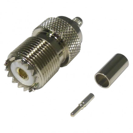 RFU-527-T RF Industries UHF Female Crimp (SO239) Connector for Cable Group C