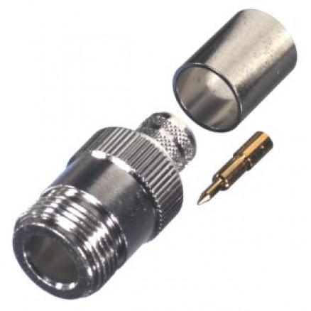 RP-1028-I RF Industries Type N Reverse Polarity Female Crimp Connector for Cable Group I