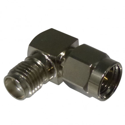 RSA-3402 RF Industries Right Angle SMA Male to SMA Female In Series Adapter 