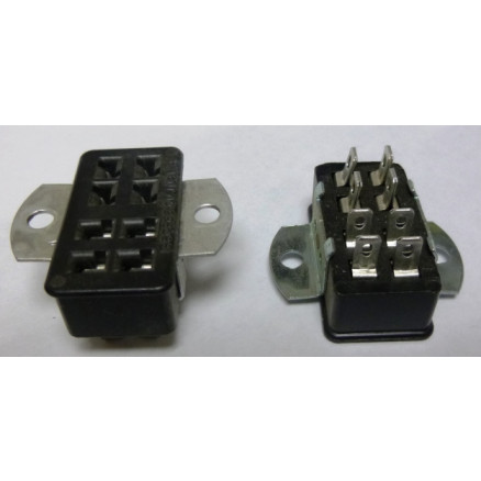 S308AB  -  8 Pin Cinch Connector Socket  w/Angle Brackets (Jones)