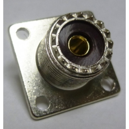 83-1R-B Amphenol UHF Female 4 Hole Flange Chassis Mount Connector