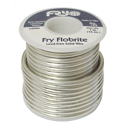  Fry Flobrite Solder 1lb .125 Diameter Lead-Free 4% Silver (NOS)
