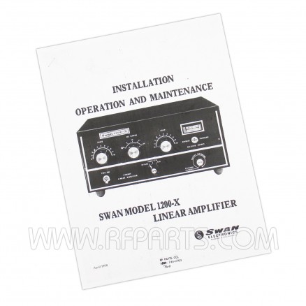 Installation Operation and Maintenance Manual for the Swan 1200-X Linear Amplifier