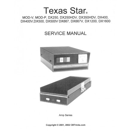 Service Manual for Texas Star Linear Amplifiers