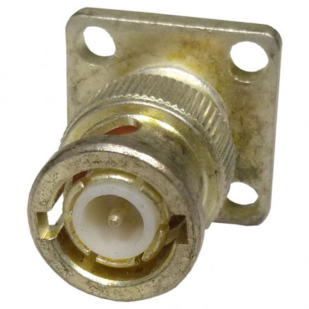 UG1104A/U  Connector, BNC Male Chassis - 4 Hole Panel Flange Mount w/Solder Cup, Winchester