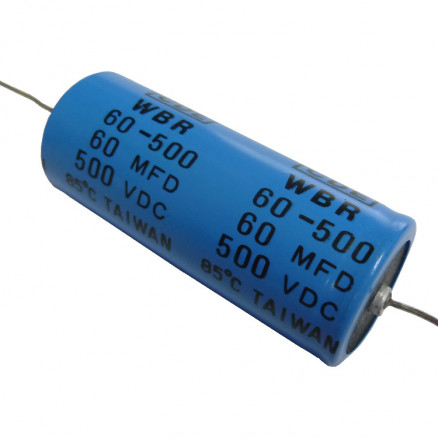 WBR60-500 Electrolytic Capacitor, 60 uf 500v, Axial Lead, CDE