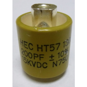 570200-15 Ceramic Doorknob Capacitor, 200pf 15kv, HT57Y201KA, 10