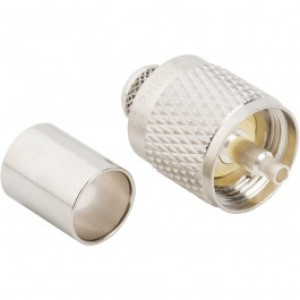 83-8SP-RFX Male Crimp Connector (PL259), Straight, Knurled Nut