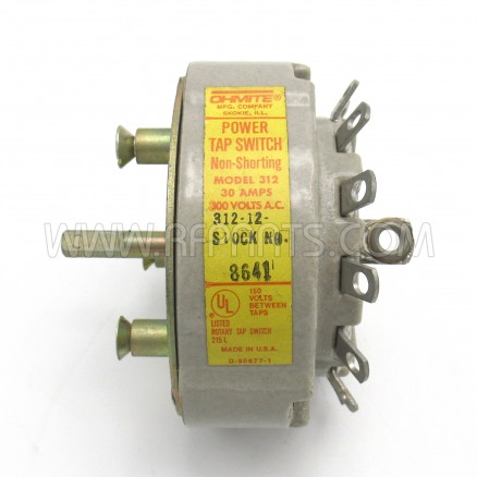 312-12, Ohmite, Power, Tap, Switch, Non-Shorting, 30 Amps, 300vac, New ...