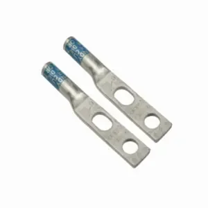 YA6C2TC38SL, 6 AWG Cu, 2 Slotted Hole, 3/8" Stud, Long